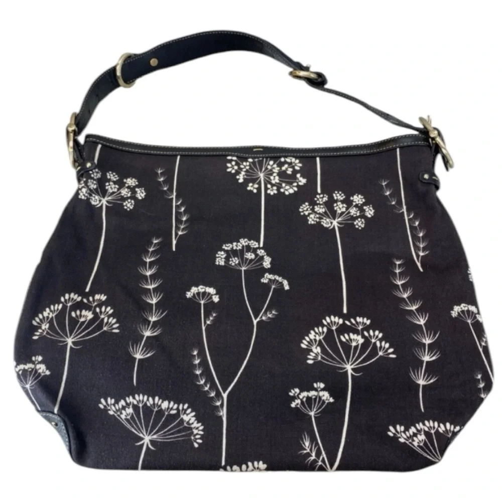 Liz Claiborne Floral Black and White Dandelion Women's Bag, NWOT - Picture 1 of 10